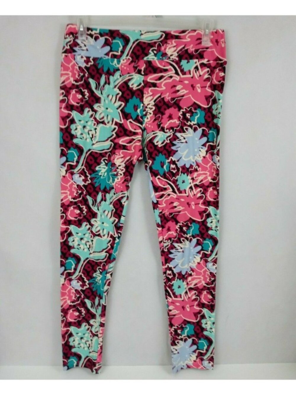 New LuLaRoe Tall & Curvy Leggings With Jade, Turquoise, & Lavender Floral Design